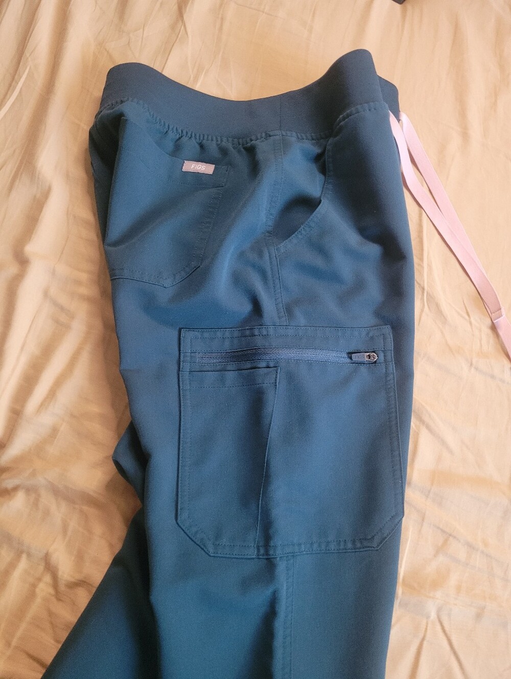 Figs Yola 2.0 Scrub Pants,Caribbean Blue,Yoga Waistband,XS petite - Picture 16 of 16
